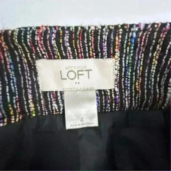 LOFT Women's Size 4 Multicolor Textured Pencil Skirt Casual Short - Picture 8 of 11